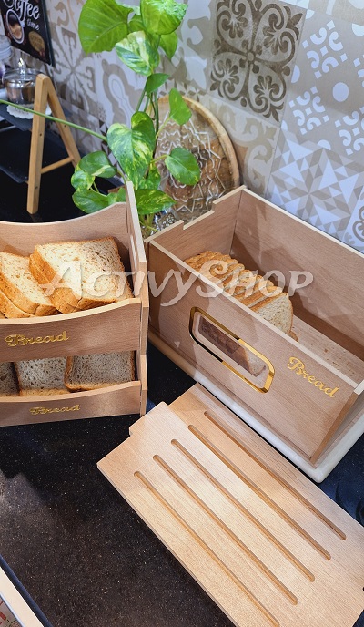 صندوق الخبز الخشبي + 2 سلال خبز – تصميم أنيق ولمسة طبيعية - الصورة 4